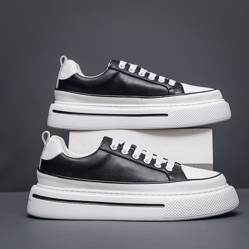 Men's White Thick-soled Four Green National Fashion Men's Board Shoes