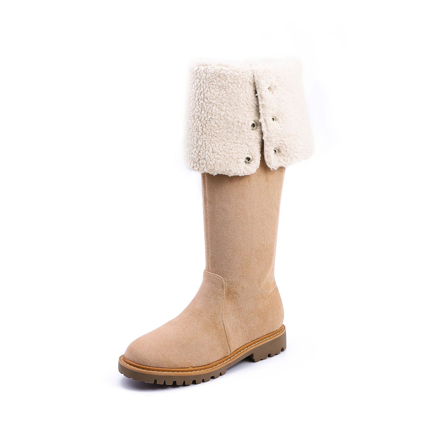 Women's Fleece-lined Warm Slugged Bottom Martin Two-way Wear Snow Boots