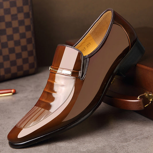 Men's Cowhide Pointed Formal Wear British Business Leather Shoes