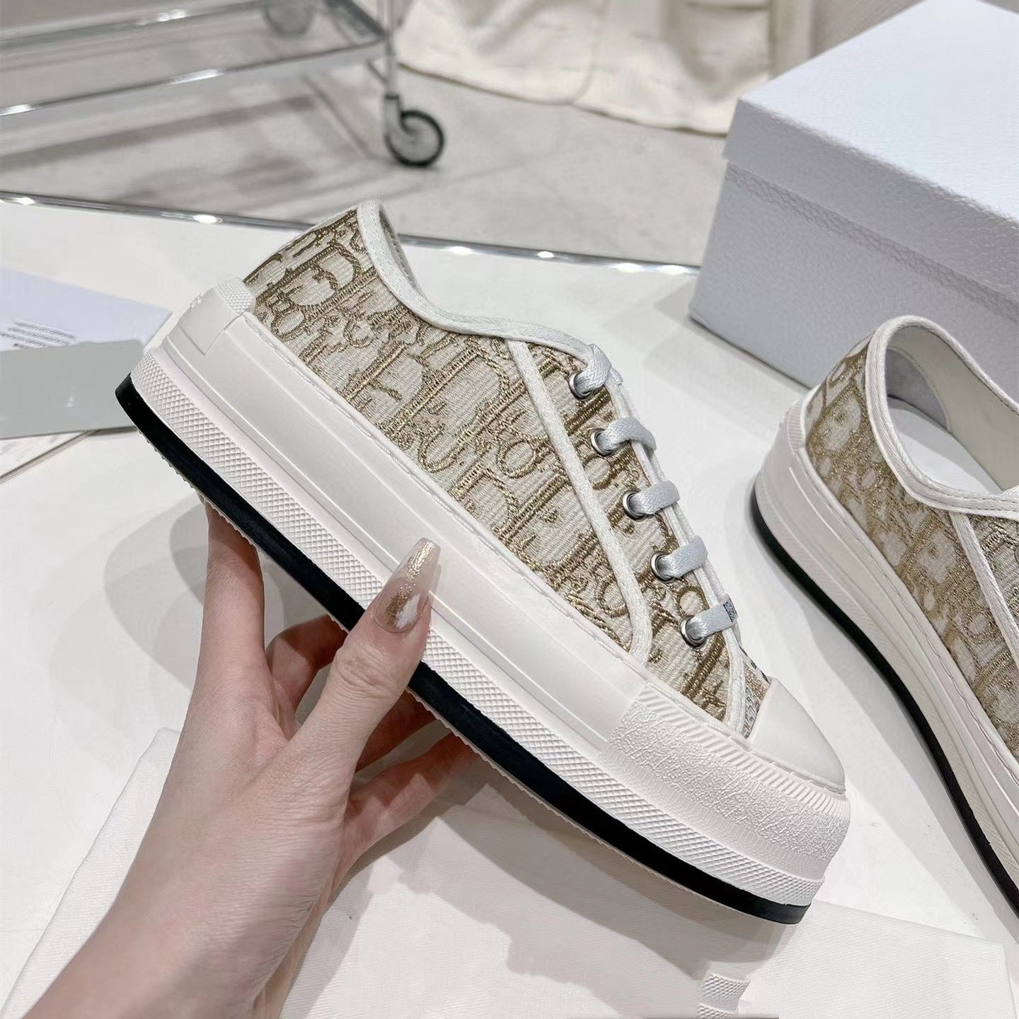 Home Embroidery Platform Letters Pumps Preppy Casual Shoes