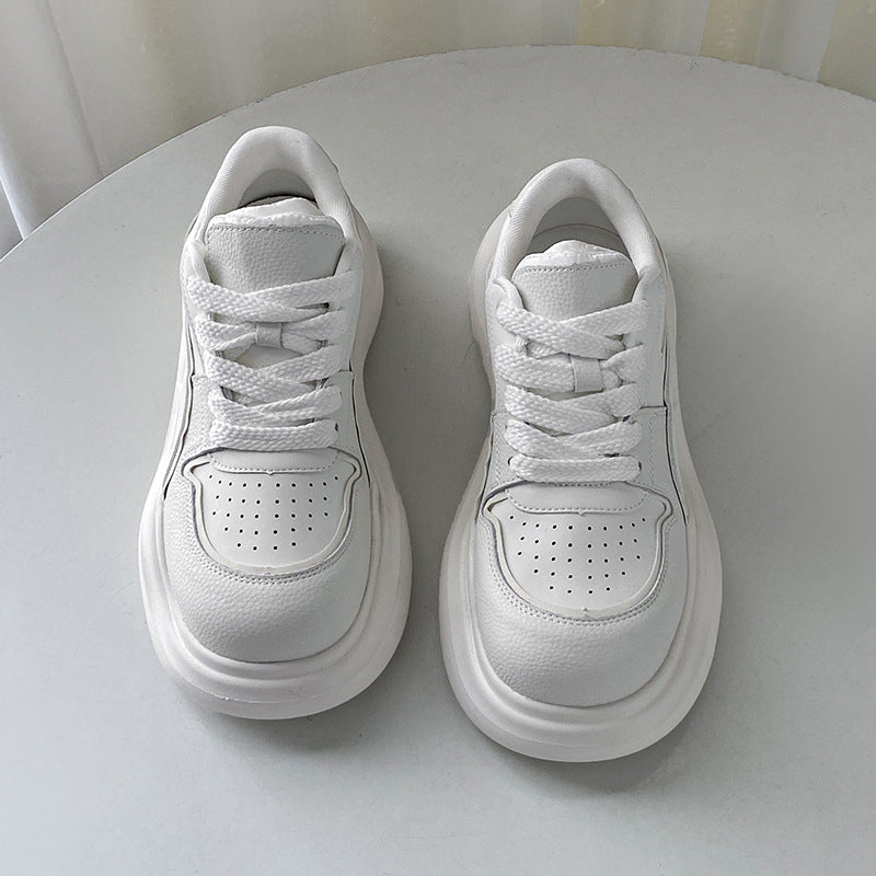 Women's White Korean Fashionable Reflective Platform Show Feet Women's Sports Shoes