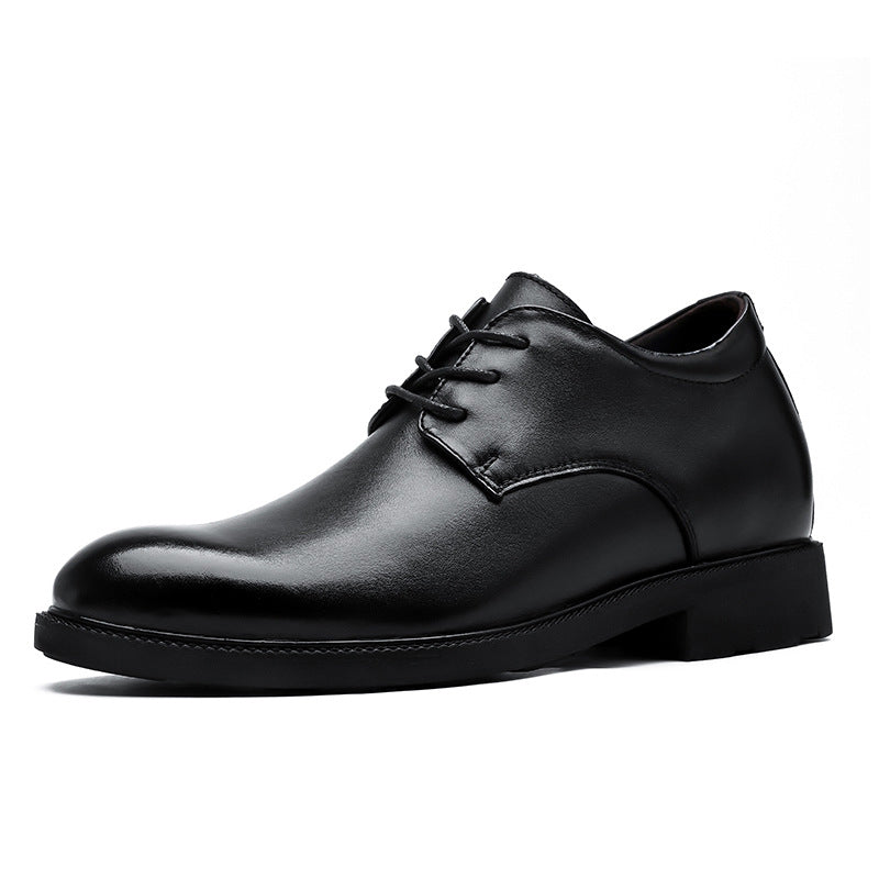 Men's Increasing Business Formal Wear British Plus Size Cowhide Workplace Leather Shoes