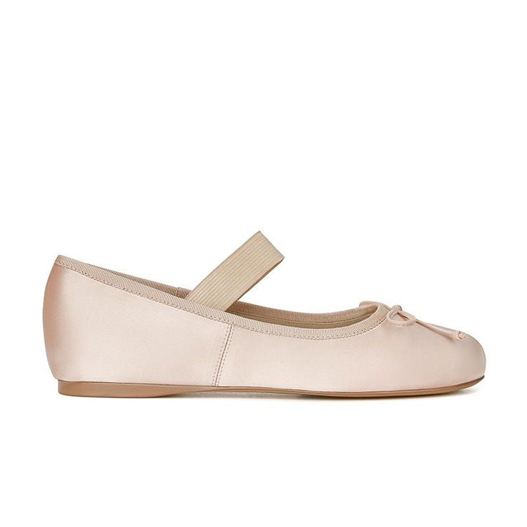 Women's Jane Ballet Bow Pumps Retro Round Toe Women's Fashion Shoes