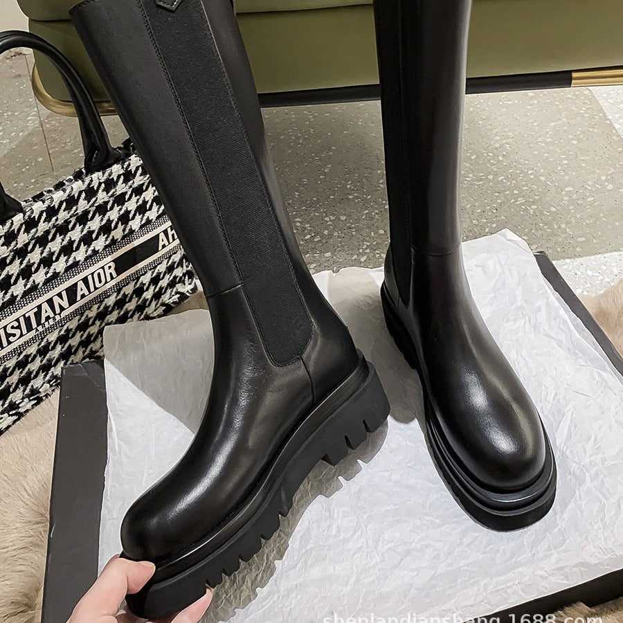 High Female Not Over The Knee Thick Boots