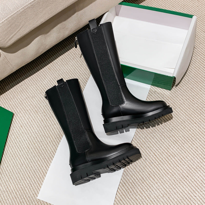 High Female Not Over The Knee Thick Boots