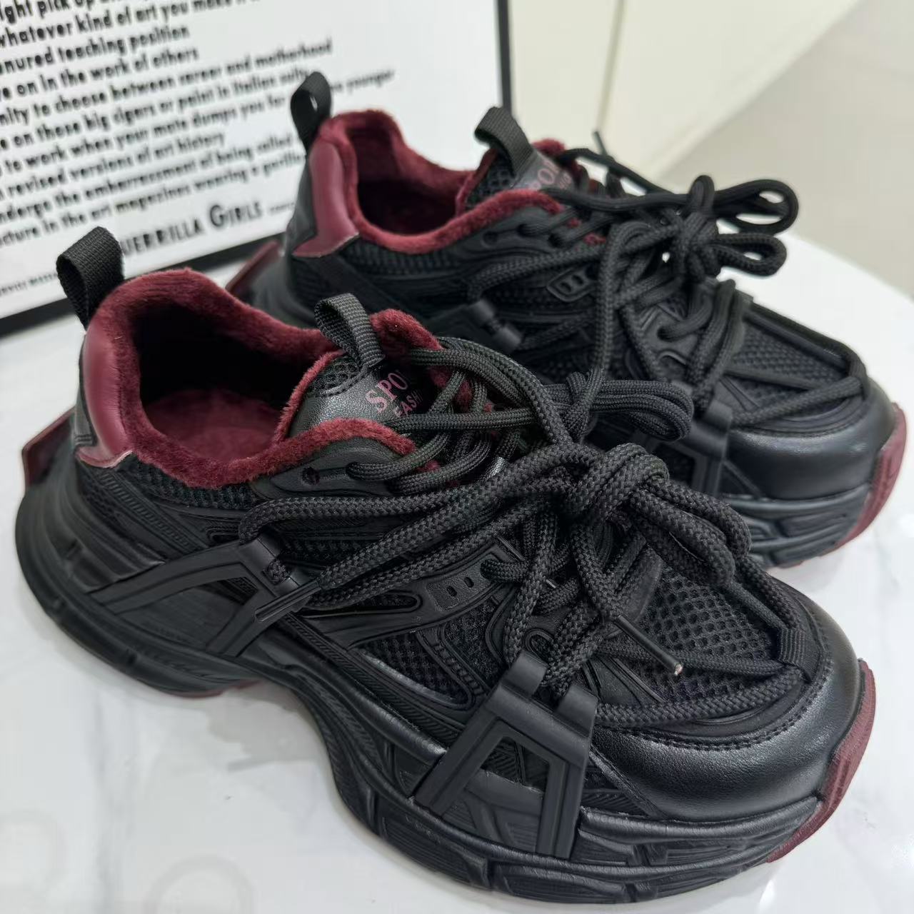 Warm Platform Dad Female Mesh Breathable Sneakers