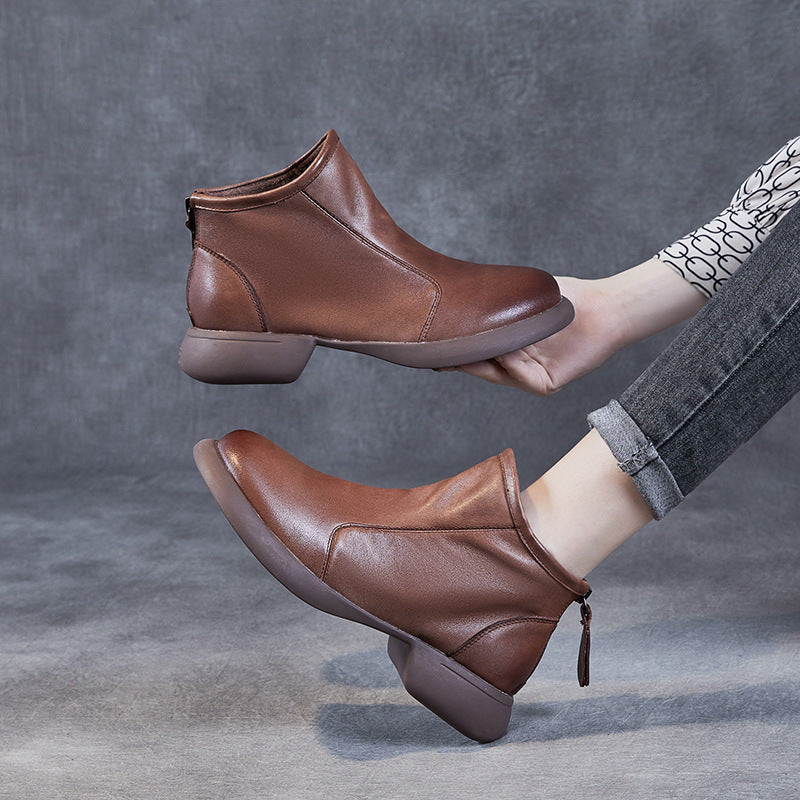 Women's Booties Retro Ethnic Style Genuine Chelsea Boots