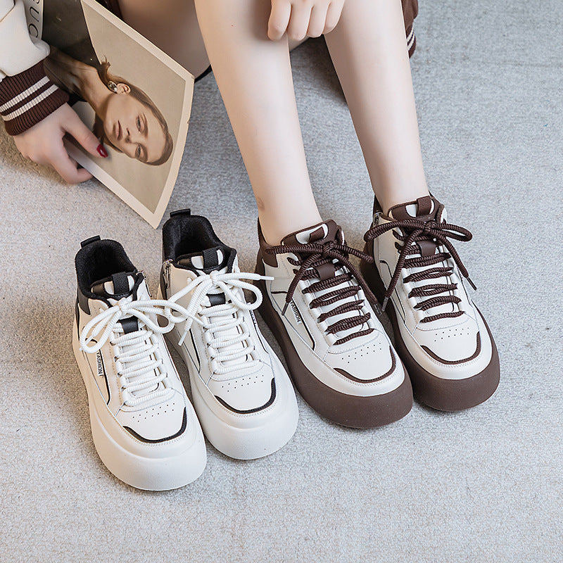 Women's & Men's Size One Daddy White Fleece-lined Flat Sneakers
