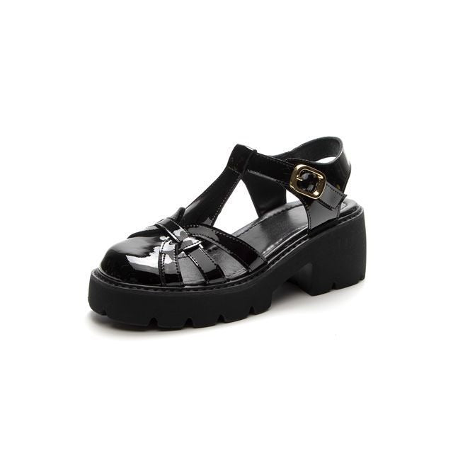 Women's Chunky Platform Roman Style Half Hollow Out Sandals