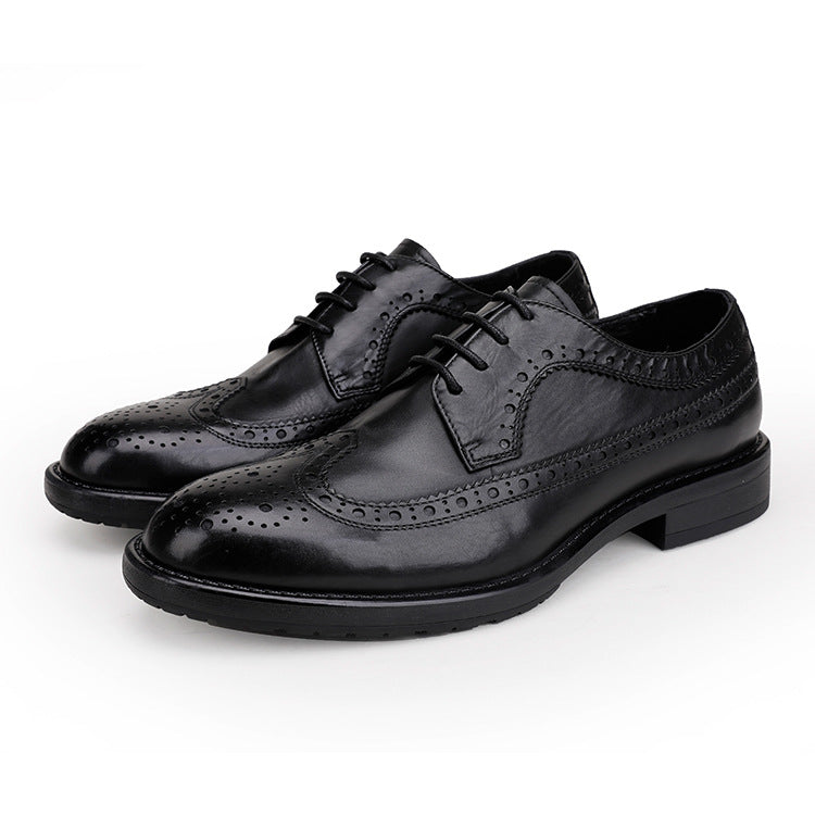 Men's Size Genuine Cattlehide Surface British Style Brogue Business Leather Shoes