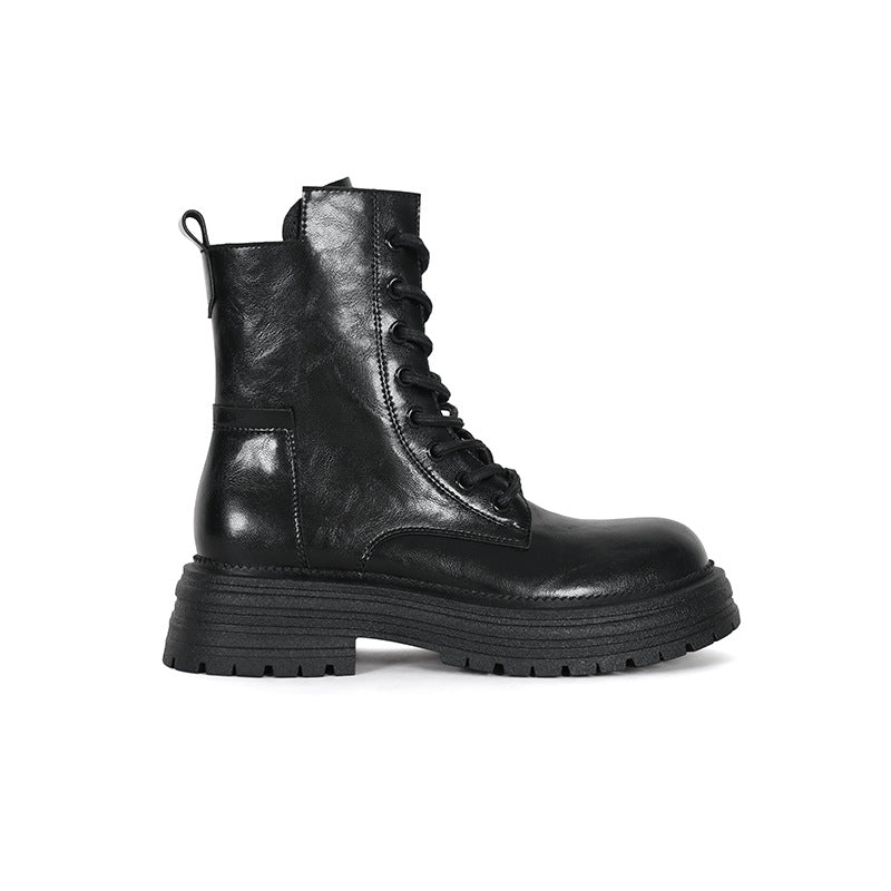 Women's Pleated Platform Martin Autumn Fashion British Boots