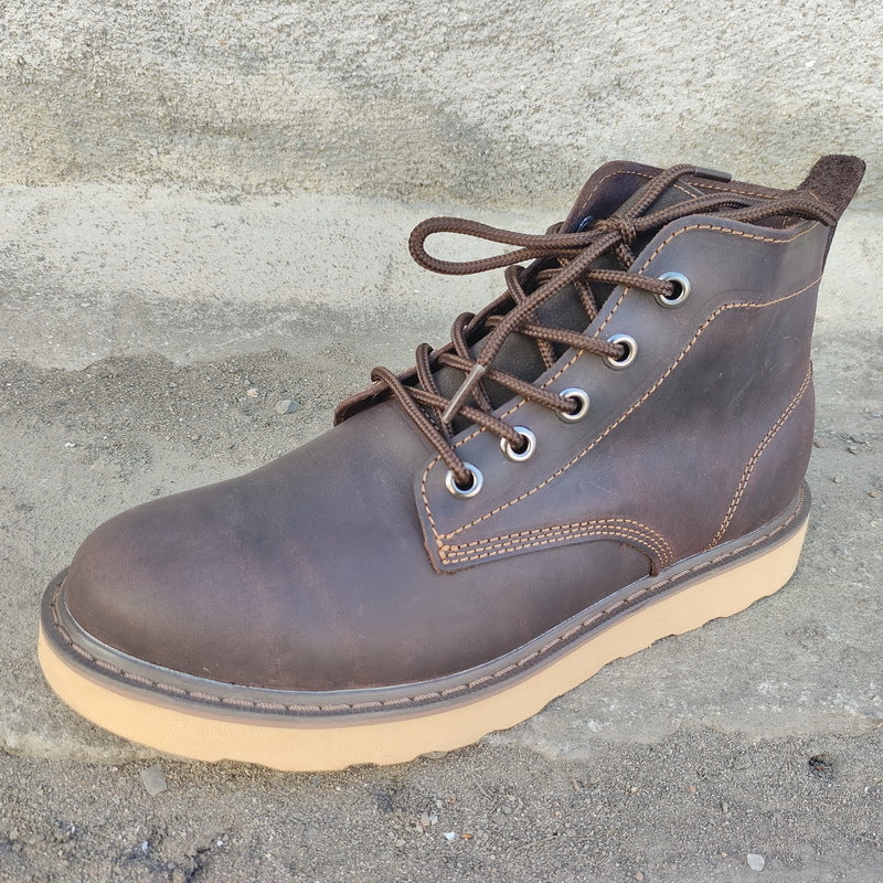Cowhide Worker Martin Trendy Ankle Outdoor Boots