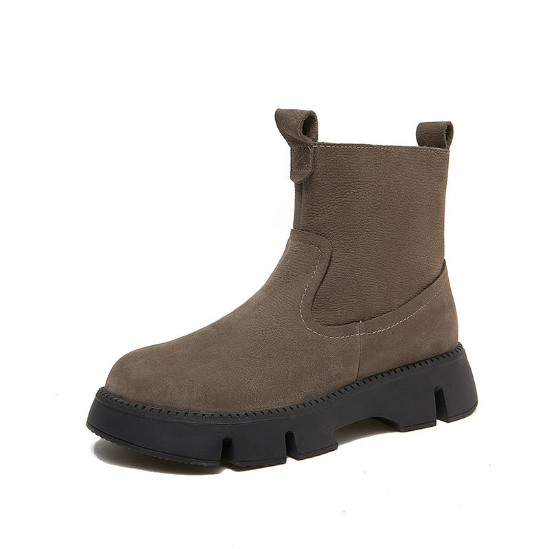 Women's Platinum Thickened Fleece-lined Martin Genuine Thick Snow Boots