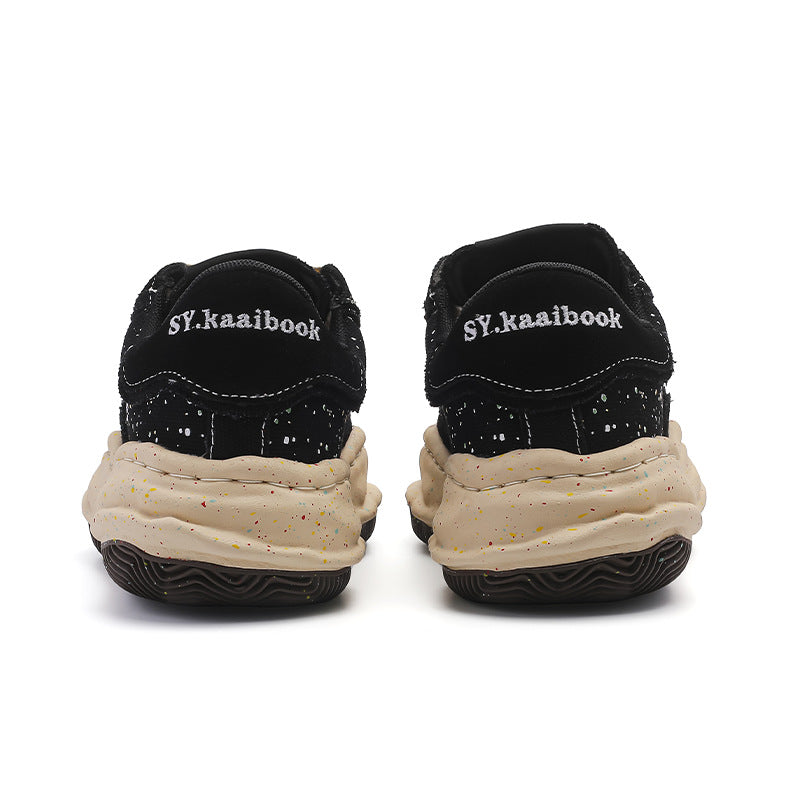 Women's & Men's Niche Black Splash Ink Shell Toe Dissoed Men's Board Shoes