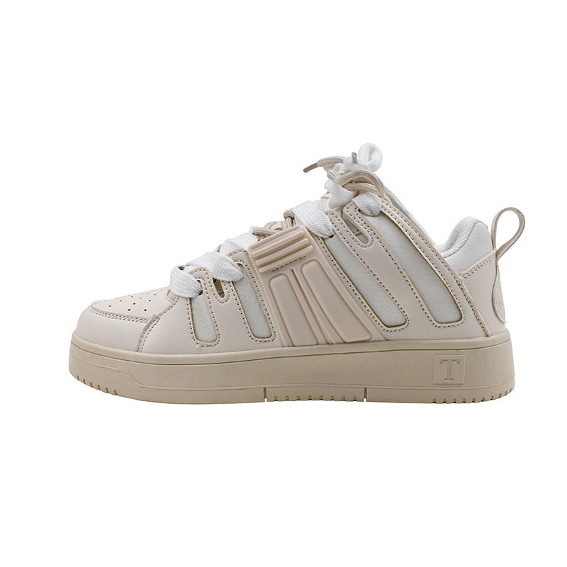 Women's & Men's National Fashion Design Style White Autumn Men's Shoes