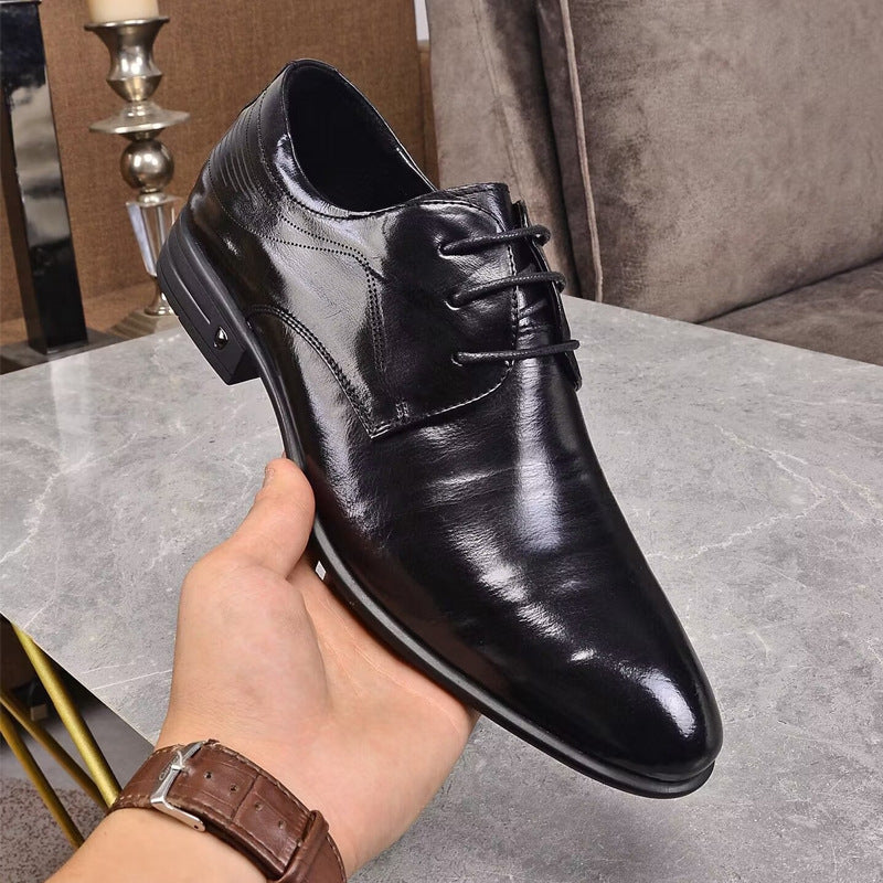 Men's Business First Layer Cowhide Formal Wear British Leather Shoes