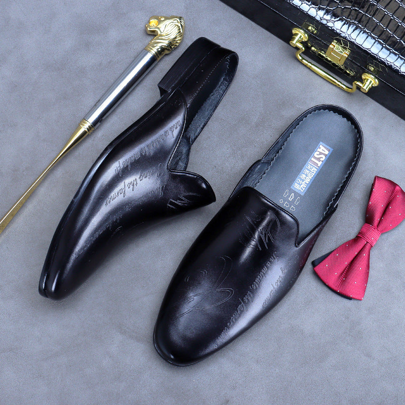Men's Promotion Business Genuine Closed Toe Male Youth Lazy Sandals