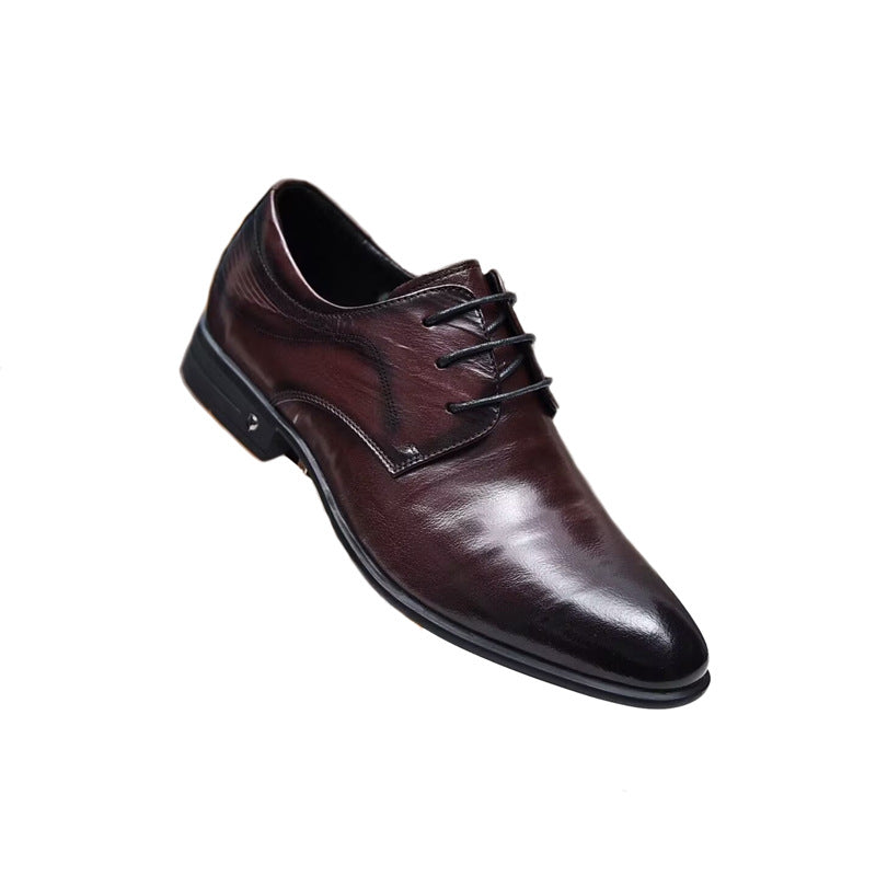 Men's Business First Layer Cowhide Formal Wear British Leather Shoes