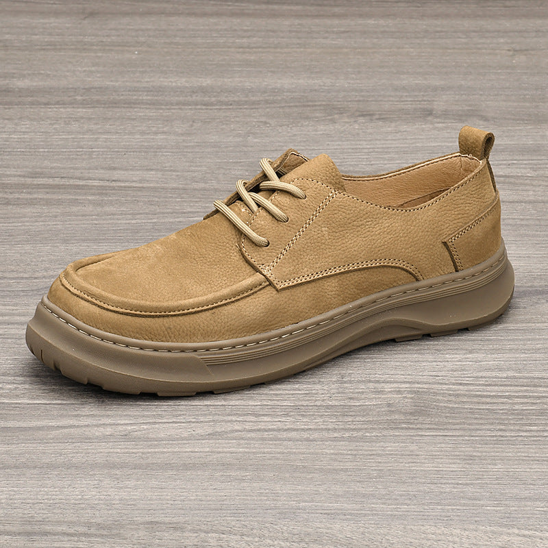 Men's First Layer Cowhide Business Platform British Trend Soft Men's Casual Leather Shoes