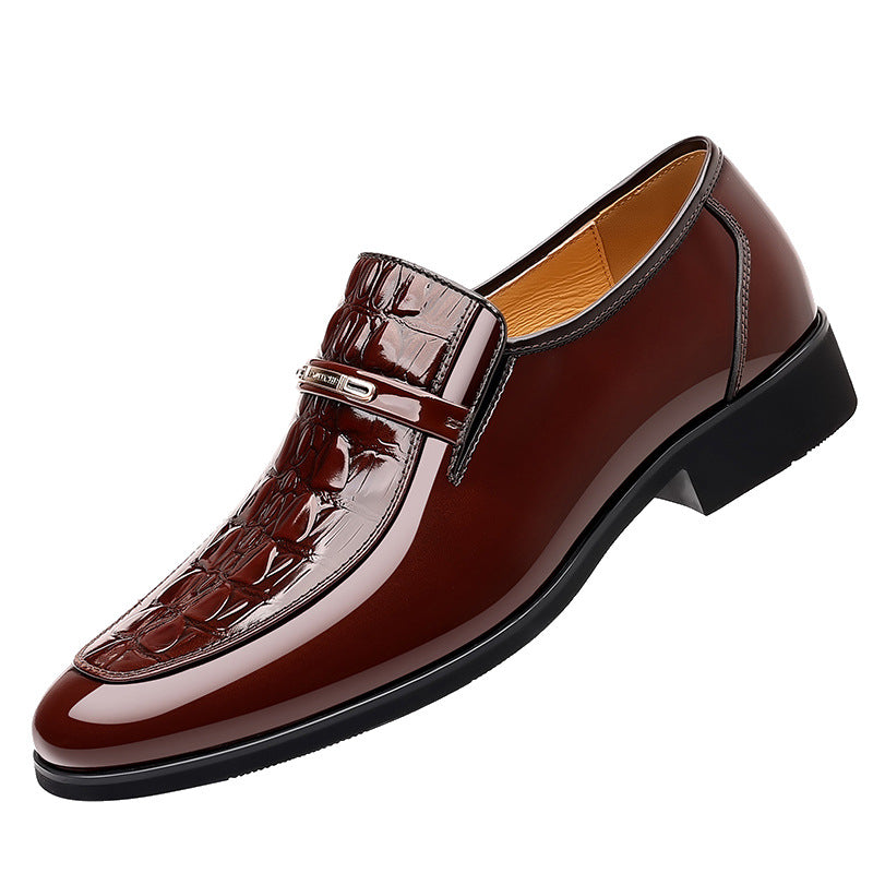 Men's Genuine Crocodile Pattern Formal Wear Breathable Pointed Men's Business Leather Shoes