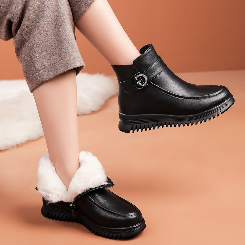 Women's Wool Lady Mom Cotton Ankle Soft Women's Shoes