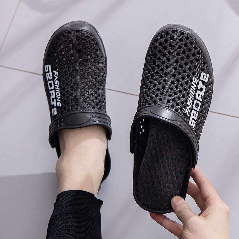 Travel Hole Plastic Two-way Half Beach Sandals