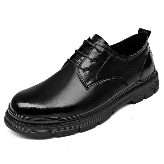 Men's Plus Size Height Increasing Insole Business Cowhide Formal Leather Shoes