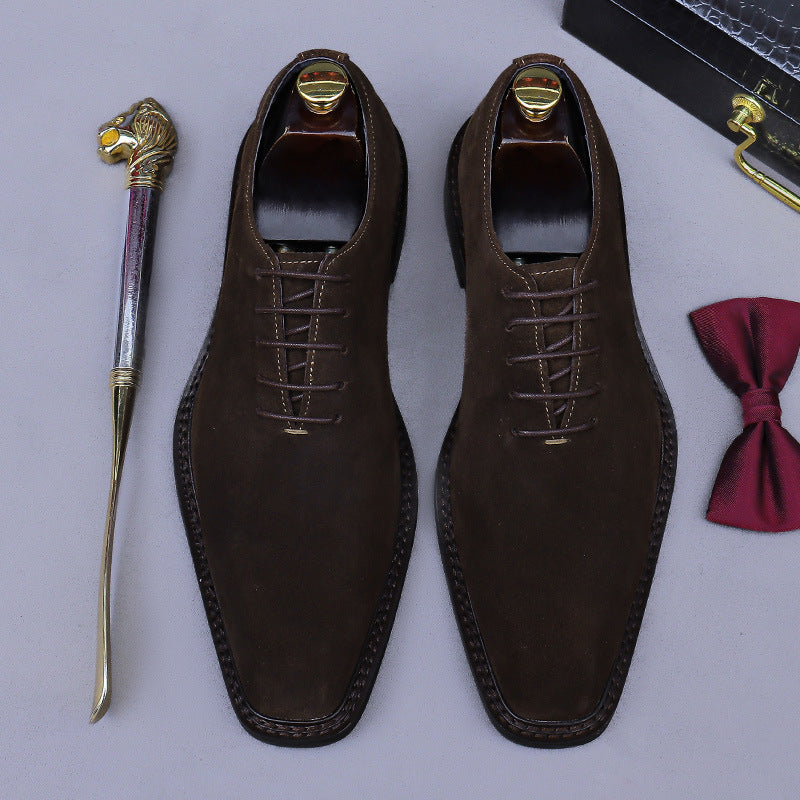 Men's British Style Suede Matte Fashion Fashionable Men's Business Leather Shoes
