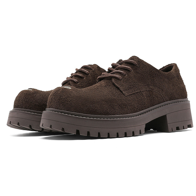 Men's Platform British Style Derby Niche Fashion Men's Casual Leather Shoes