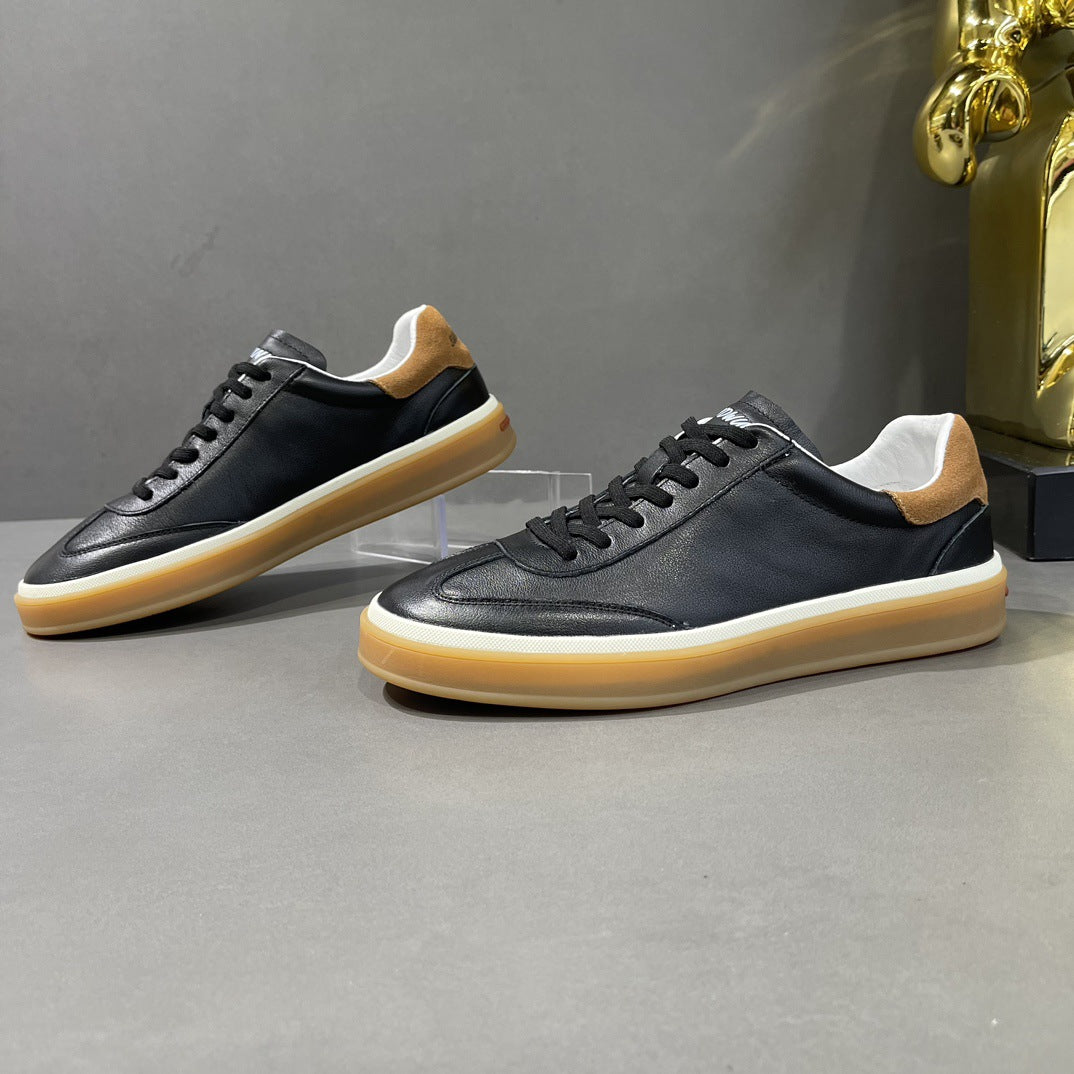 Men's First Layer Cowhide Trendy Retro Tendon Men's Board Shoes
