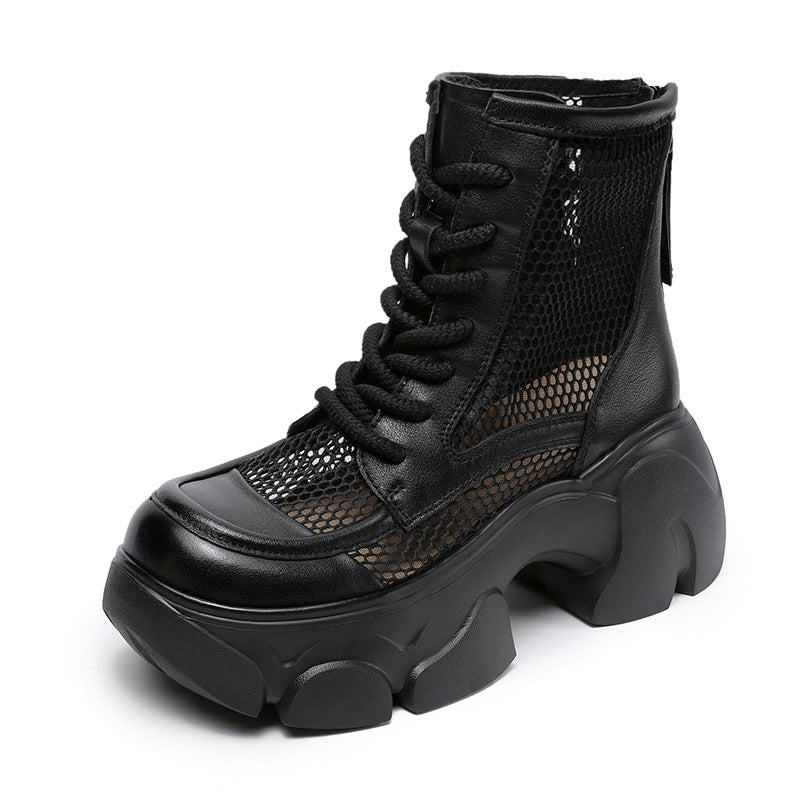 Women's Platform Martin Thin Fashion Mesh British Boots