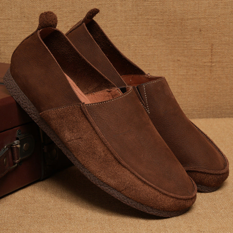 Men's Flat Pumps Slip-on Business Lightweight Fashion Leather Shoes