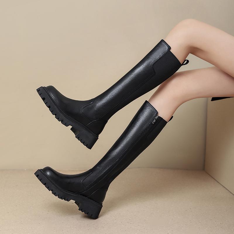 Women's Thick Bottom Chunky Below The Knee Knight Fat Boots