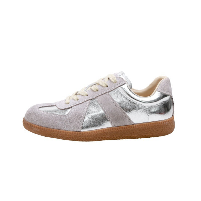 Women's Cowhide Version Small Height Increasing Insole Sier Casual Shoes