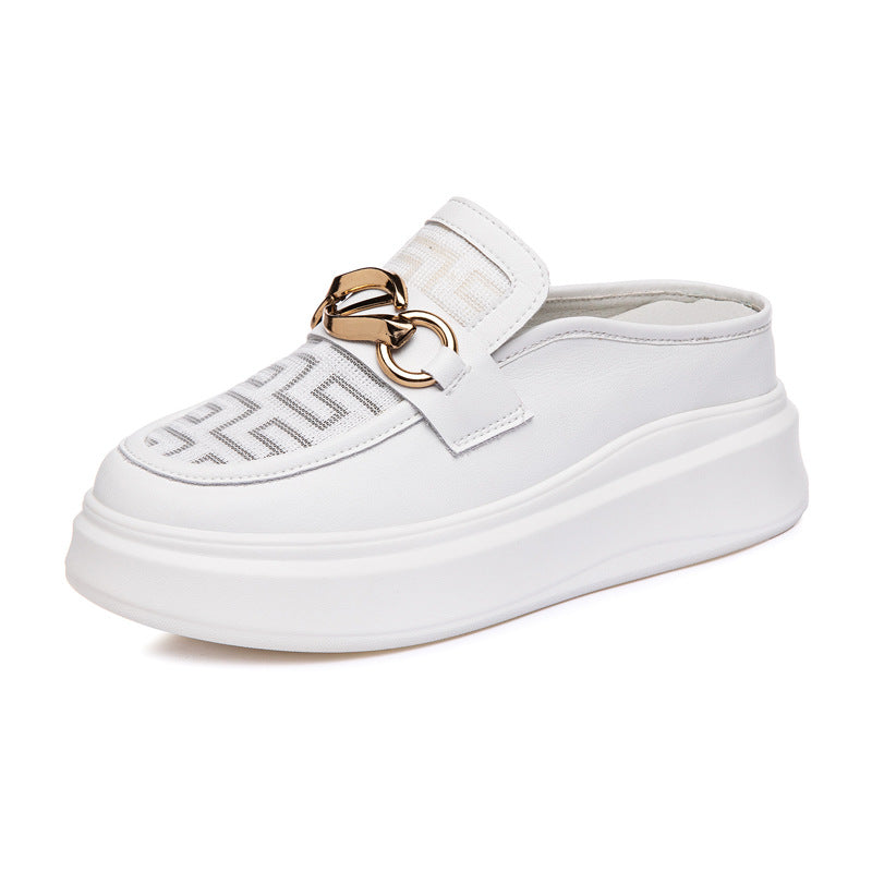 Women's Mesh Half Height Increasing Insole Platform Slippers