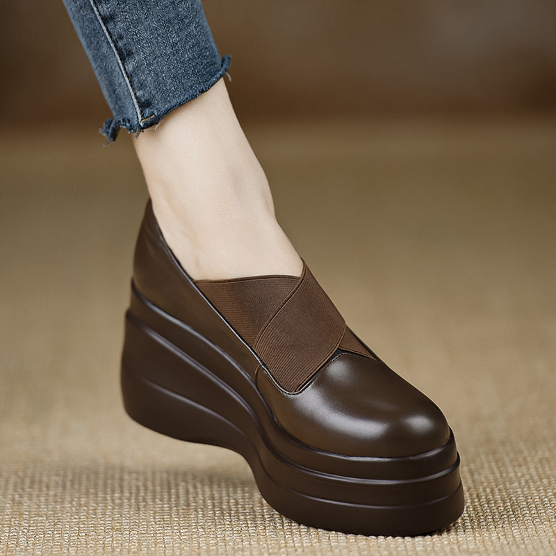Women's Comfortable Platform Wedge Skinny High Pumps Loafers