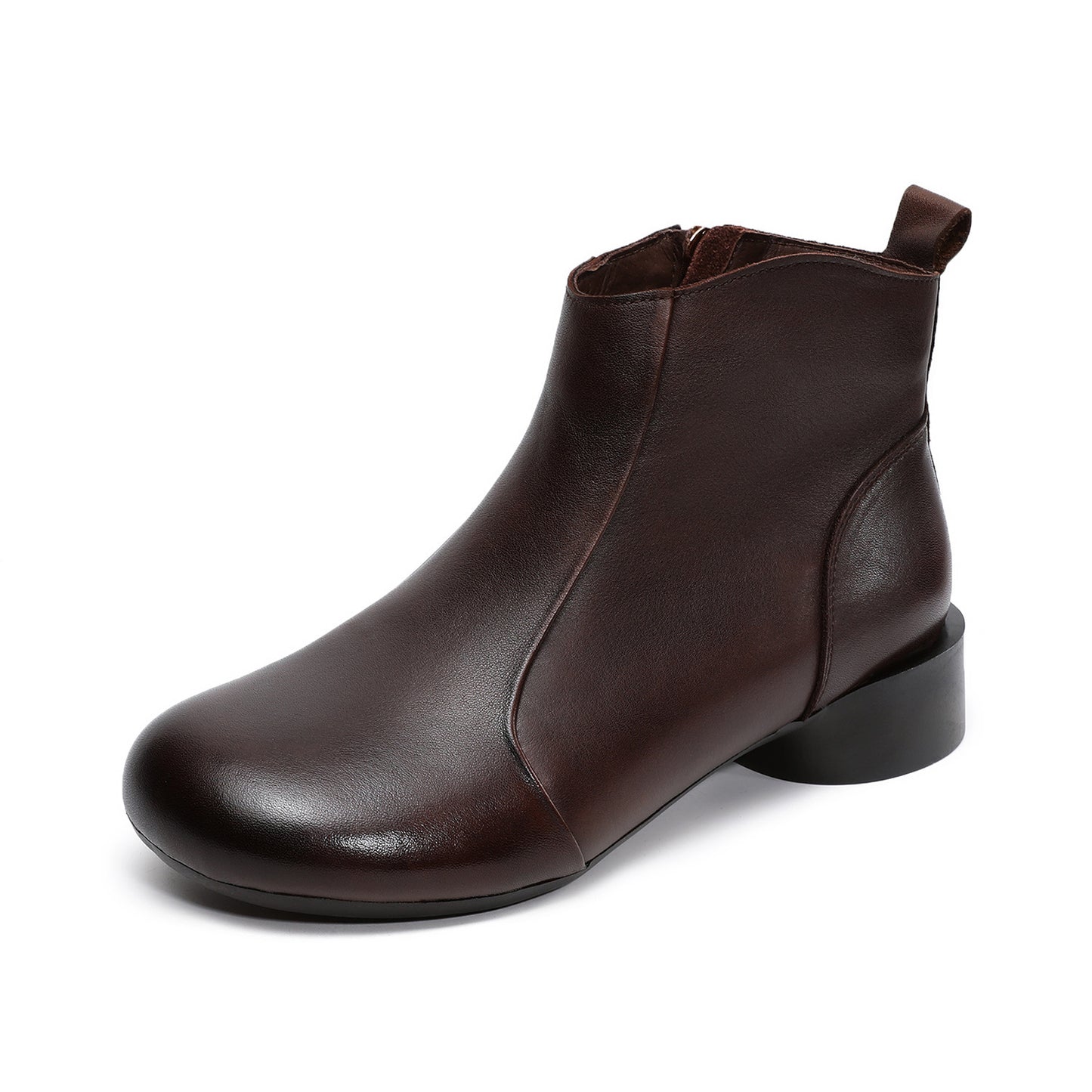Women's Layer Cowhide Thick Retro Ankle Autumn Mom Women's Leather Boots