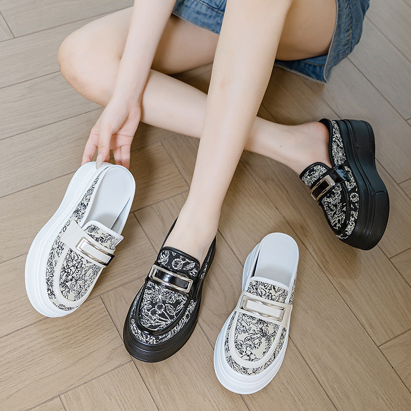 Women's Thick Bottom Toe Cap Half Fashion Slippers