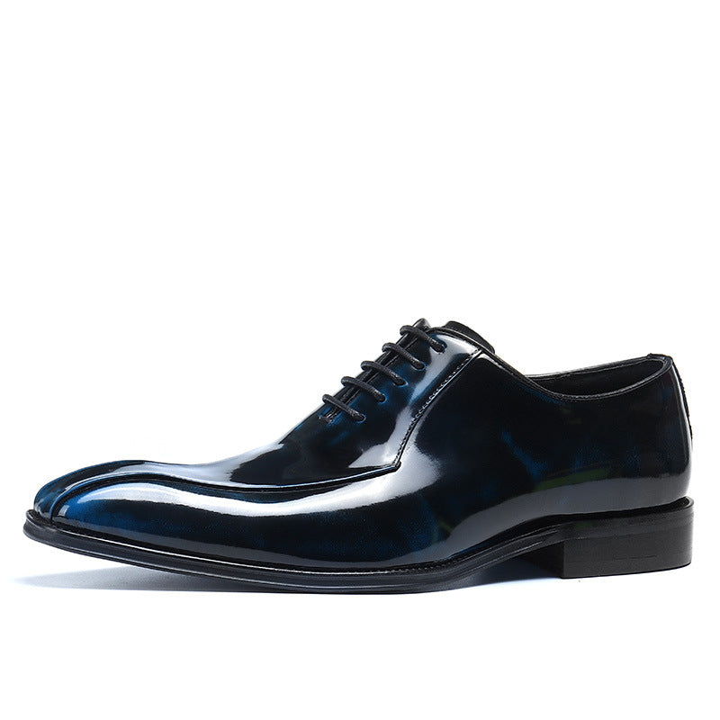 Men's Patent Glossy Business Formal Wear Oxford Leather Shoes