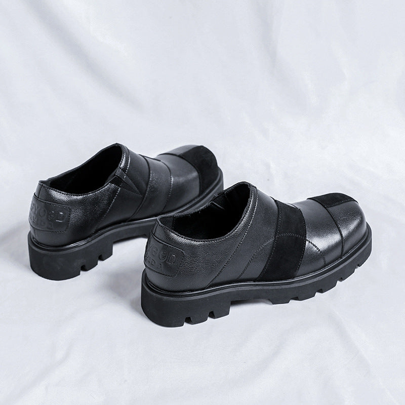 Men's Formal Color Matching British Trend Hight Leather Shoes