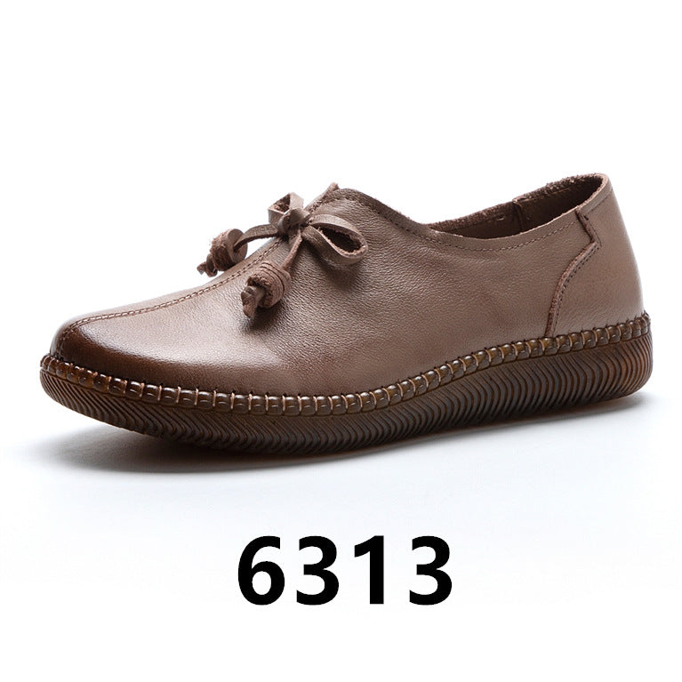 Women's Quality Single Bow Pumps Temperament Wild Vintage Women's Casual Shoes