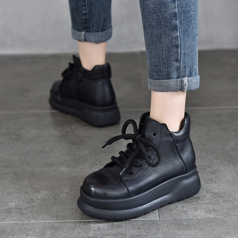 Women's Thick Bottom Fleece-lined Short Winter Retro Rub Boots