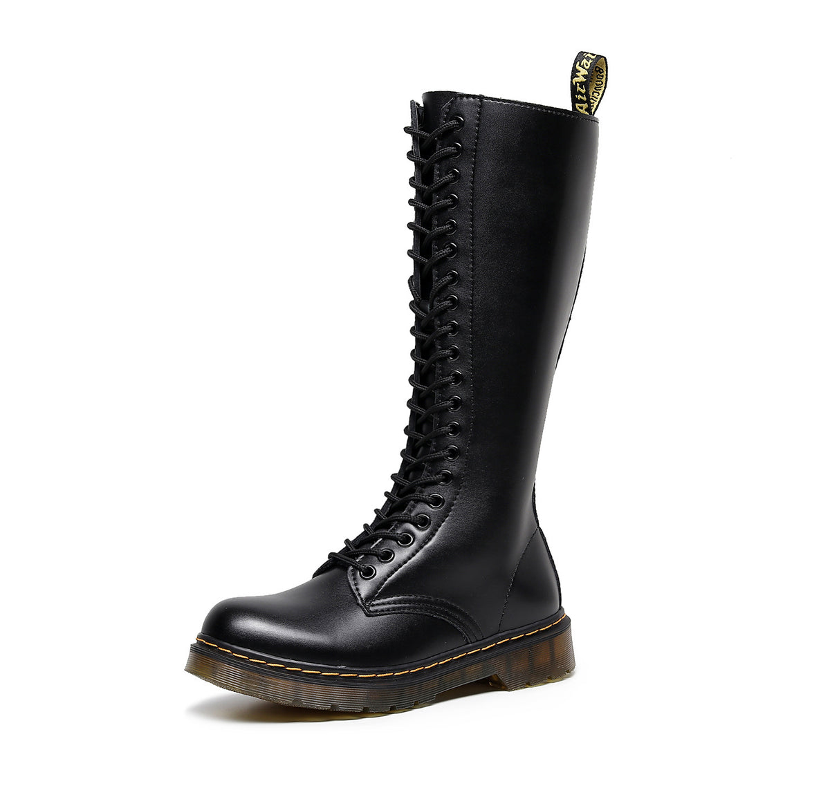 Women's Top Martin Hole Side Zip Flat British Style Women's Leather Boots