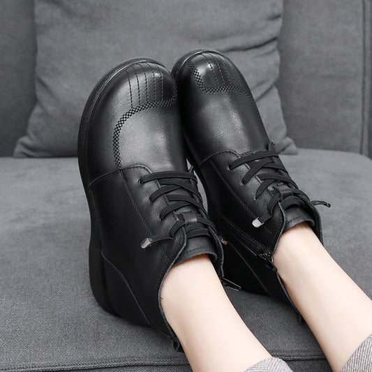 Women's Winter Cotton First Layer Cowhide Veet Comfortable Women's Shoes