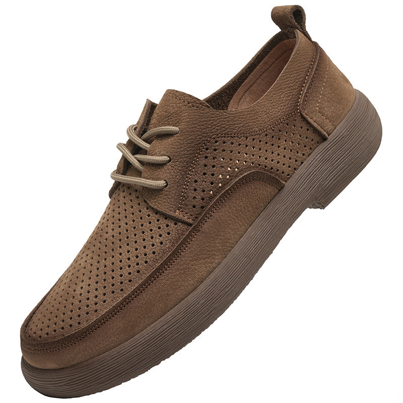 Men's Summer Breathable Vintage Board Mesh Leather Shoes