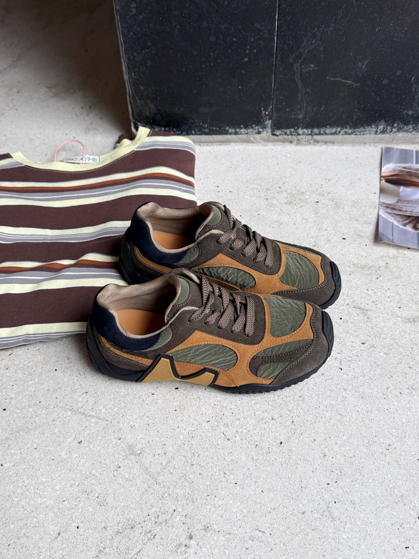 Women's Fashion Board Flat Color Contrast Patchwork Women's Casual Shoes