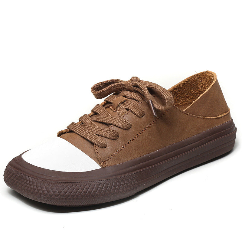 Women's Forest Style Genuine Cowhide Flat Soft Casual Shoes