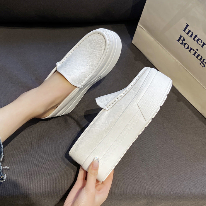 Women's Outdoor Platform Small Size Hidden White Slippers