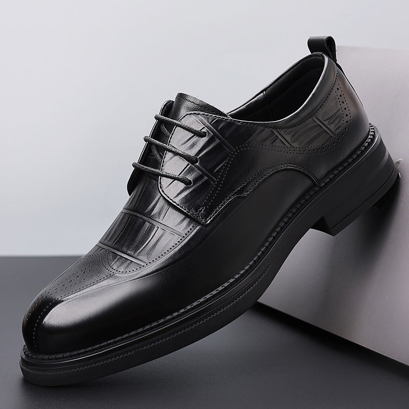 Men's Layer Cowhide Autumn Genuine Business Formal Leather Shoes