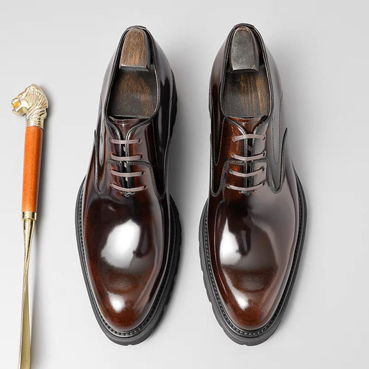 Men's Foam Outsole Business Authentic Genuine Suit Leather Shoes
